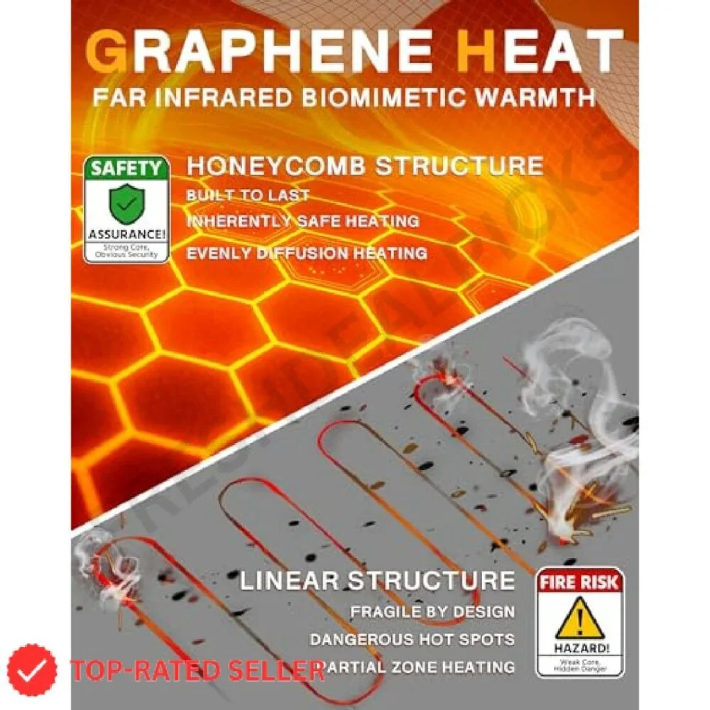 Graphene Heated Jacket Fast Charge Water Repellent Winter Casual Chic